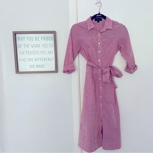 ✨SOLD✨ Crew Tie-waist shirtdress in stripe